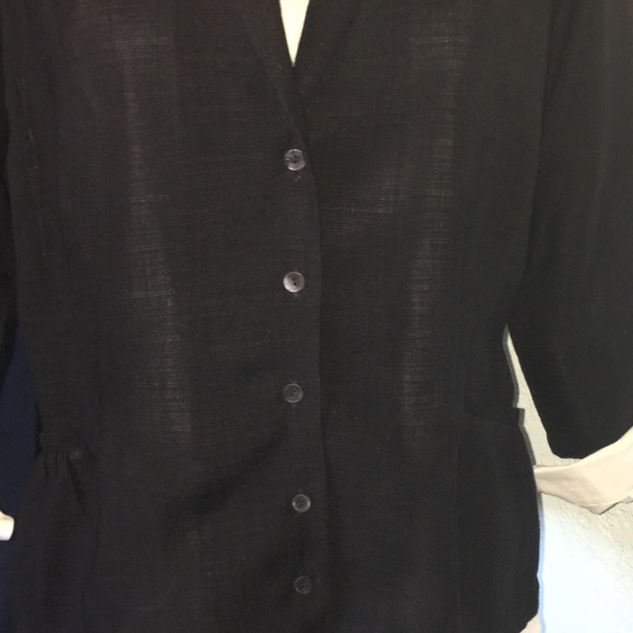 Eileen Fisher black blazer. Bust:22”, Length 24” - Picture 2 of 8